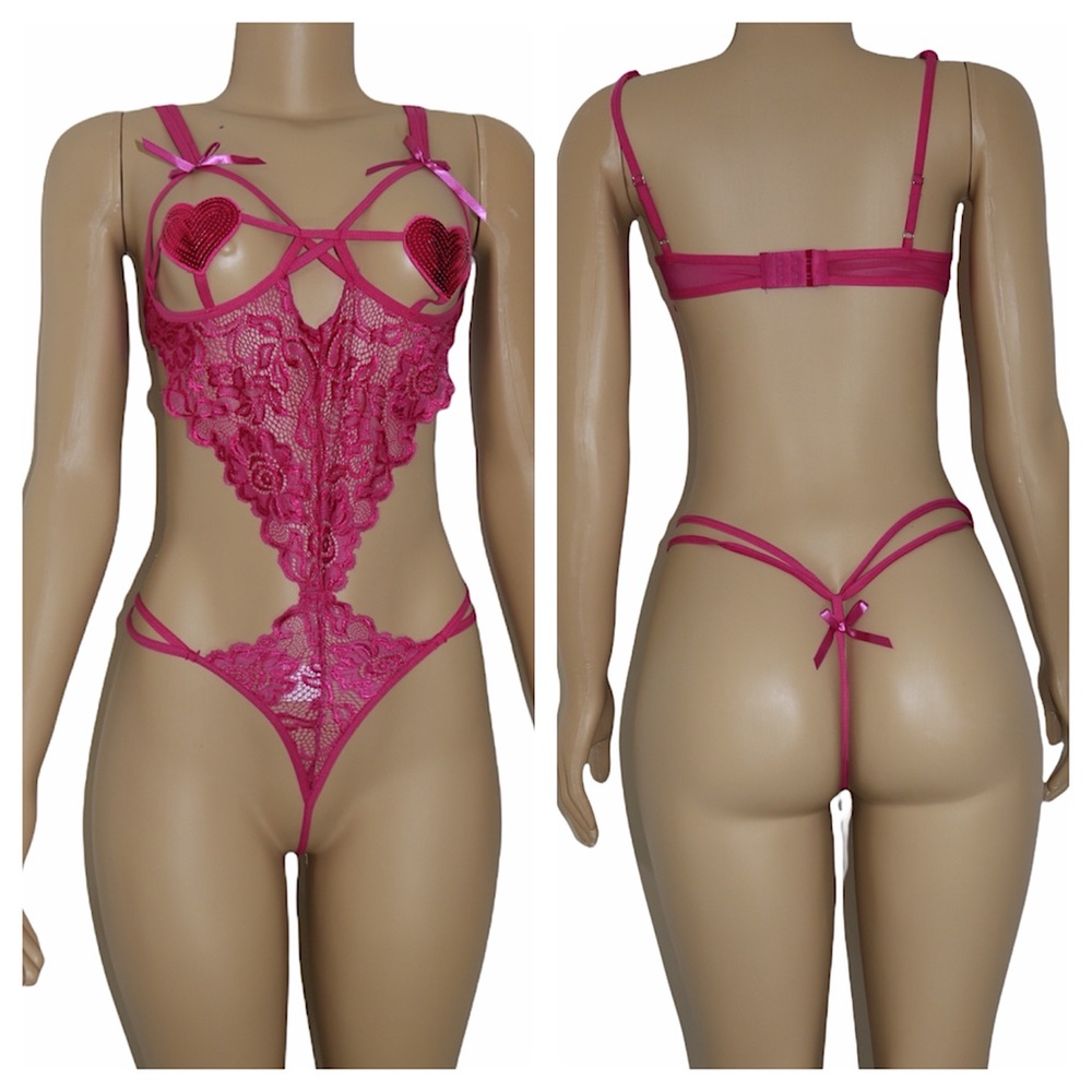 “Cupid” Hot Pink Lingerie Pc.